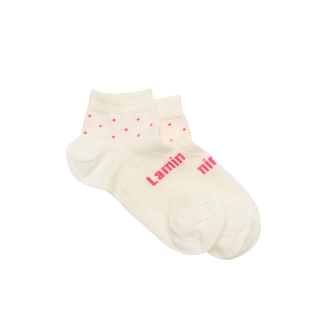 Dolly Wool Pink Spot Ankle Socks
