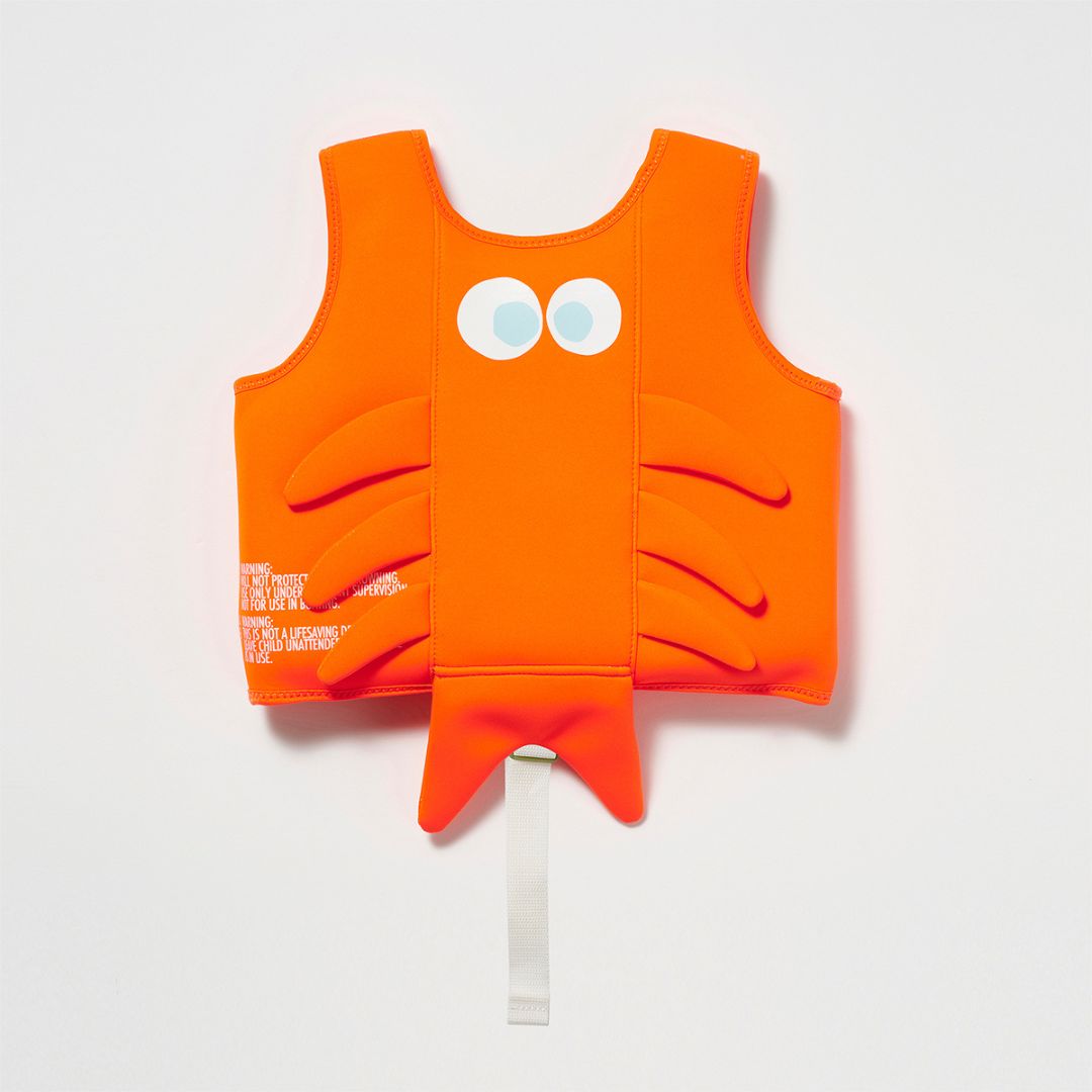 Swim Vest 2-3 Sonny the Sea Creature Neon Orange