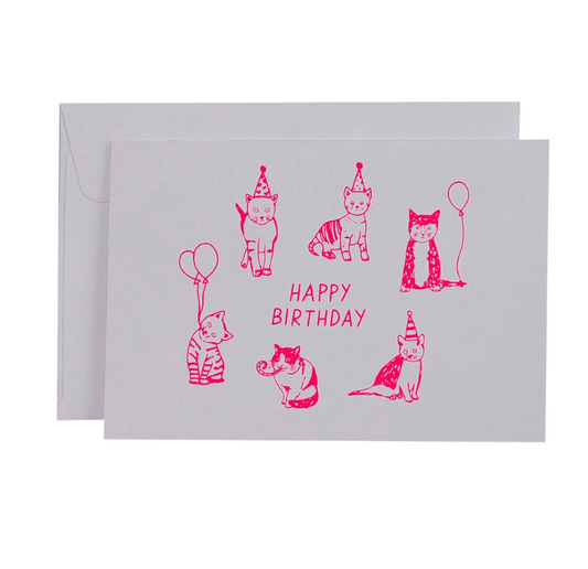 Card - Cat Birthday Party